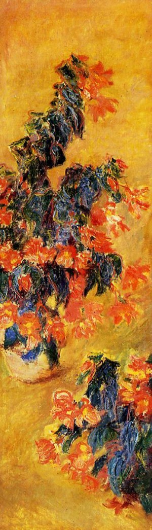 Oil red Painting - Red Azalias in a Pot 1883 by Monet,Claud