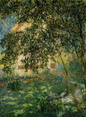 Oil monet,claud Painting - Relaxing in the Garden Argenteuil 1876 by Monet,Claud