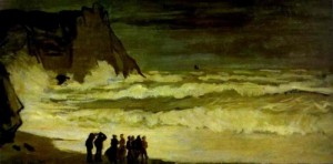 Oil sea Painting - Rough Sea at  Etretat. c. 1868-1869 by Monet,Claud