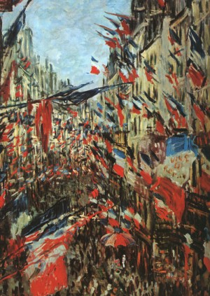 Oil monet,claud Painting - Rue Montargueil with Flags, 1878 by Monet,Claud