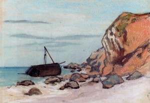 Oil monet,claud Painting - Saint Adresse Beached Sailboat 1865 by Monet,Claud