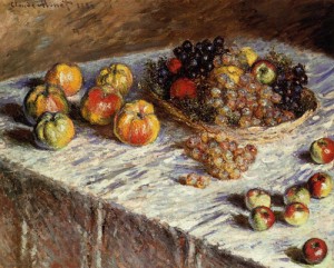 Oil life Painting - Still Life  Apples and Grapes2 1879 by Monet,Claud