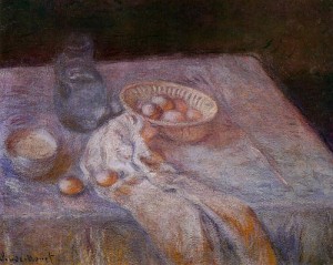 Oil life Painting - Still Life with Eggs 1907 by Monet,Claud