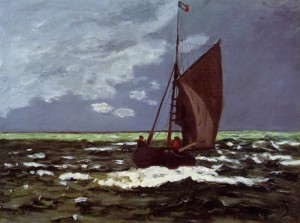 Oil seascape Painting - Stormy Seascape 1867 by Monet,Claud