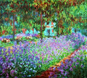 Oil the Painting - The Artist's Garden at Giverny    1900 by Monet,Claud