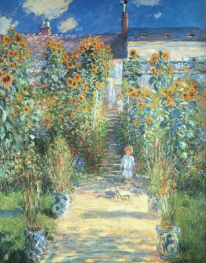 Oil garden Painting - The Artist's Garden at Vétheuil, 1880 by Monet,Claud