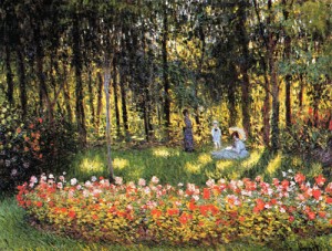 Oil garden Painting - The Artists Family in the Garden 1875 by Monet,Claud