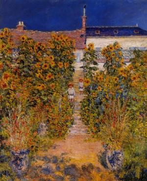 Oil garden Painting - The Artists Garden at Vetheuil 1881 by Monet,Claud