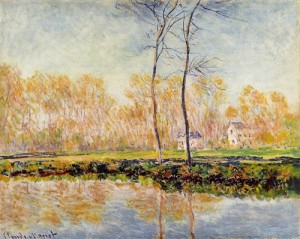 Oil giverny Painting - The Banks of the River Epte at Giverny 1887 by Monet,Claud