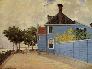 Oil blue Painting - The Blue House at Zaandam 1871 by Monet,Claud