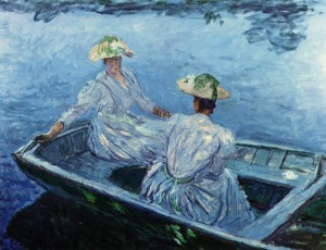 Oil monet,claud Painting - The Blue Row Boat 1887 by Monet,Claud