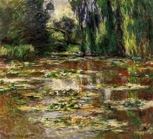 Oil lily Painting - The Bridge over the Water-Lily Pond 1905 by Monet,Claud