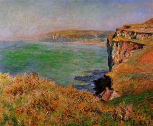 Oil monet,claud Painting - The Cliff at Varengeville by Monet,Claud