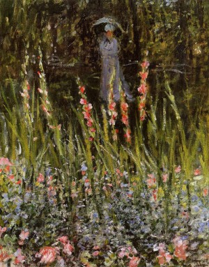 Oil monet,claud Painting - The Garden Gladioli 1876 by Monet,Claud
