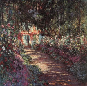 Oil garden Painting - The Garden in Flower, 1900 by Monet,Claud