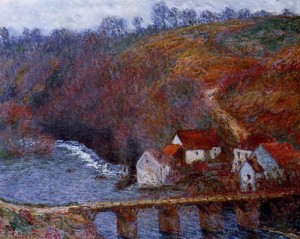 Oil monet,claud Painting - The Grande Creuse by the Bridge at Vervy 1889 by Monet,Claud
