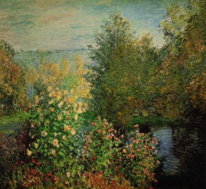 Oil garden Painting - The Hoschedes Garden at Montgeron 1876 by Monet,Claud