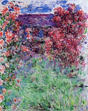 Oil monet,claud Painting - The House among the Roses2 1925 by Monet,Claud