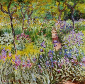 Oil garden Painting - The Iris Garden at Giverny 1899-1900 by Monet,Claud