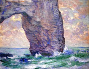 Oil monet,claud Painting - The Manneport Seen from Below 1883 by Monet,Claud