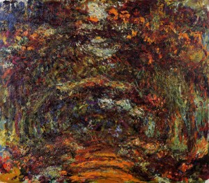 Oil giverny Painting - The Path under the Rose Arches Giverny 1918-1924 by Monet,Claud