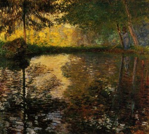 Oil pond Painting - The Pond at Montgeron1 1876 by Monet,Claud