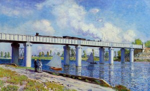Oil monet,claud Painting - The Railroad Bridge at Argenteuil1 1873 by Monet,Claud