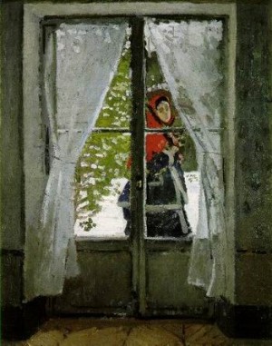 Oil monet Painting - The Red Kerchief, Portrait of Camille Monet   late 1860s by Monet,Claud