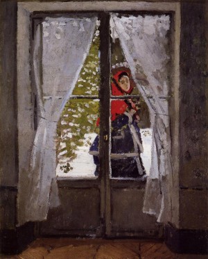 Oil monet Painting - The Red Kerchief Portrait of Madame Monet 1873 by Monet,Claud