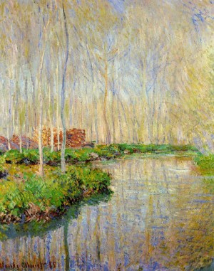 Oil monet,claud Painting - The River Epte 1885 by Monet,Claud