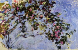 Oil monet,claud Painting - The Rose Bush by Monet,Claud