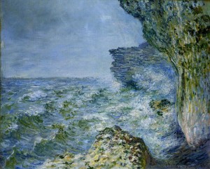 Oil sea Painting - The Sea at Fecamp 1881 by Monet,Claud