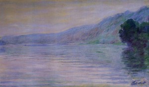 Oil blue Painting - The Seine at Port-Villez Blue Effect 1894 by Monet,Claud