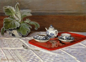 Oil monet,claud Painting - The Tea Set 1872 by Monet,Claud