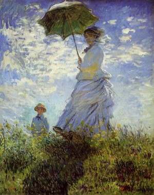 Oil woman Painting - The Walk Woman with a Parasol 1875 by Monet,Claud