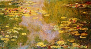 Oil water Painting - The Water-Lily Pond 1919 by Monet,Claud