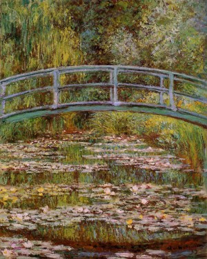 Oil lily Painting - The Water-Lily Pond (aka Japanese Bridge) 1899 by Monet,Claud