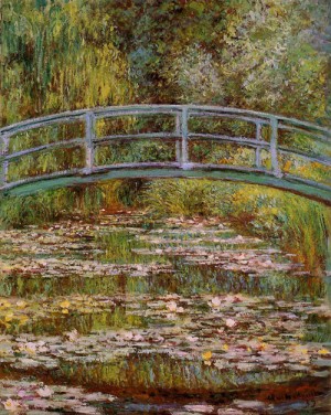 Oil pond Painting - The Water-Lily Pond (aka Japanese Bridge) 1899 by Monet,Claud