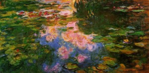 Oil monet,claud Painting - The Water-Lily Pond5 1917-1919 by Monet,Claud