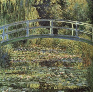 Oil pond Painting - The Waterlily Pond, 1899 by Monet,Claud