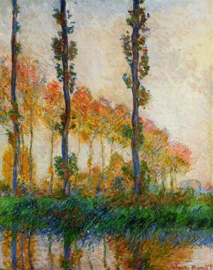 Oil monet,claud Painting - Three Trees in Autumn 1891 by Monet,Claud