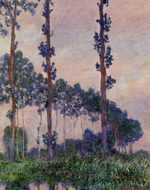 Oil monet,claud Painting - Three Trees in Grey Weather 1891 by Monet,Claud