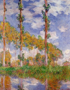 Oil summer Painting - Three Trees in Summer 1891 by Monet,Claud