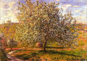 Oil monet,claud Painting - Tree in Flower near Vetheuil 1879 by Monet,Claud