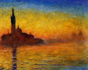Oil Painting - Twilight Venice 1908 by Monet,Claud