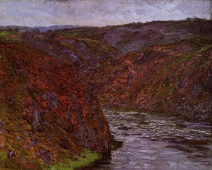 Oil sky Painting - Valley of the Creuse Grey Sky 1889 by Monet,Claud