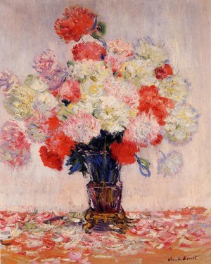  Photograph - Vase of Peonies 1882 by Monet,Claud