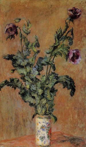 Oil monet,claud Painting - Vase of Poppies 1883 by Monet,Claud