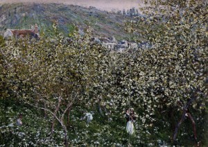 Oil flowering Painting - Vetheuil Flowering Plum Trees 1879 by Monet,Claud