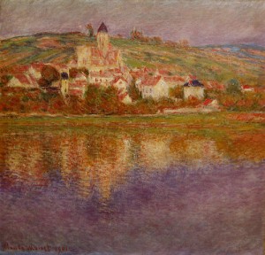 Oil monet,claud Painting - Vetheuil Pink Effect 1901 by Monet,Claud